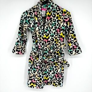 Betsey Johnson girls 4/5 colorful animal print robe